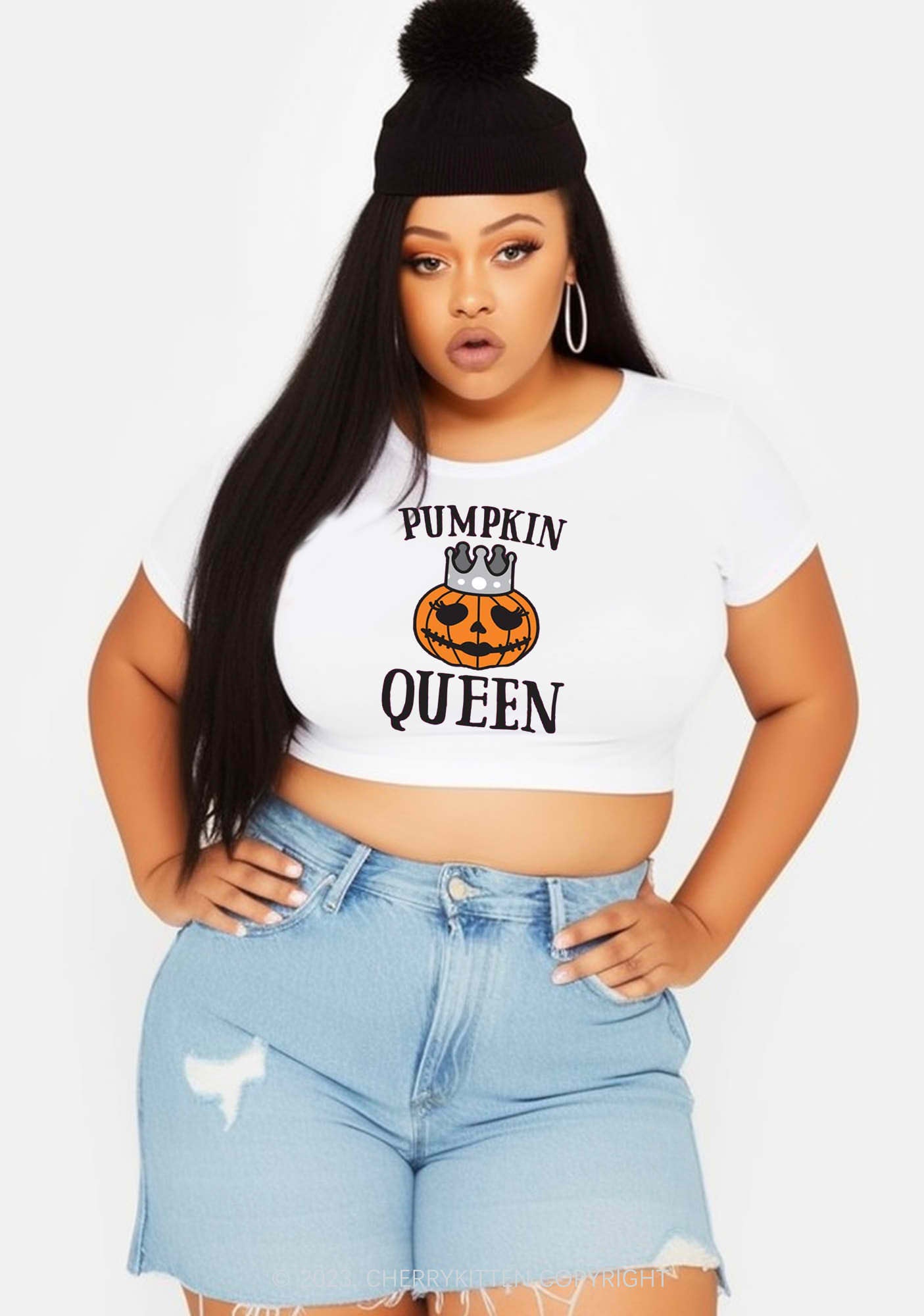 Pumpkin Queen Halloween Baby Tee Cherrykitten