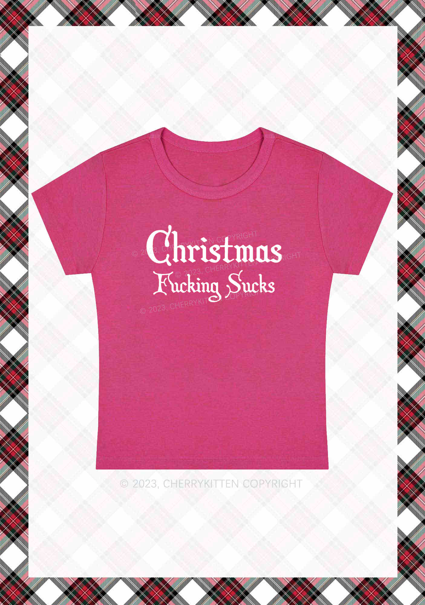 Christmas Sucks Y2K Baby Tee Cherrykitten
