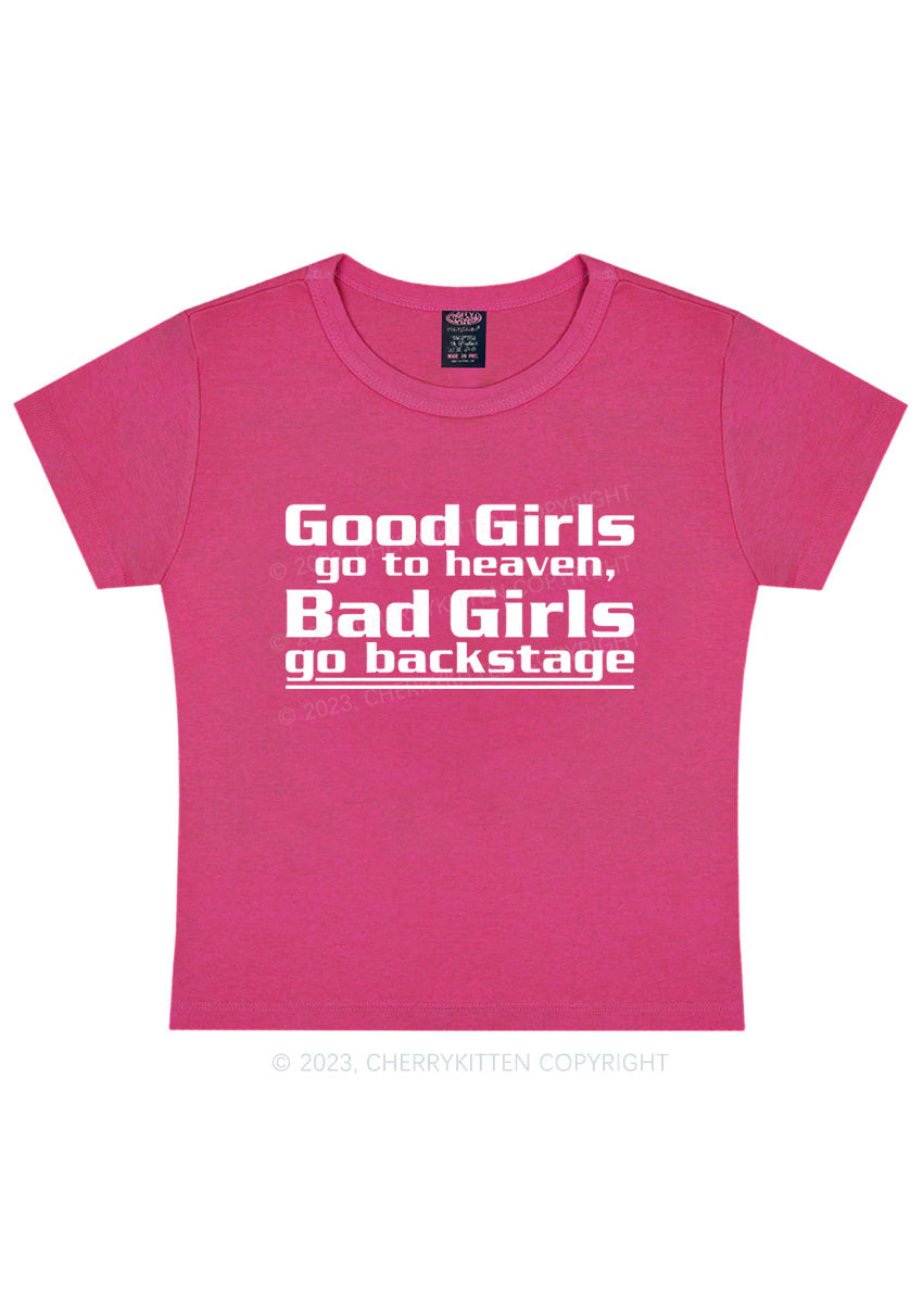 Bad Girls Go Backstage Y2K Baby Tee Cherrykitten