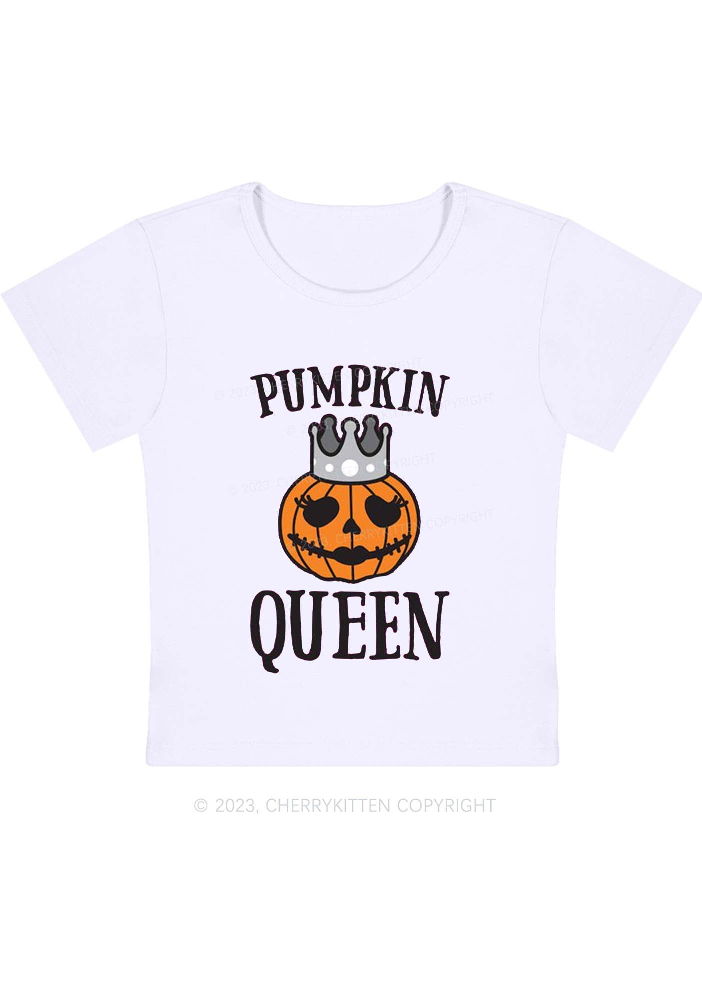 Pumpkin Queen Halloween Baby Tee Cherrykitten