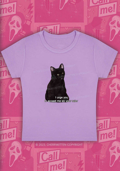 I Urge You To Accept Me As Your Ruler Halloween Y2K Baby Tee Cherrykitten