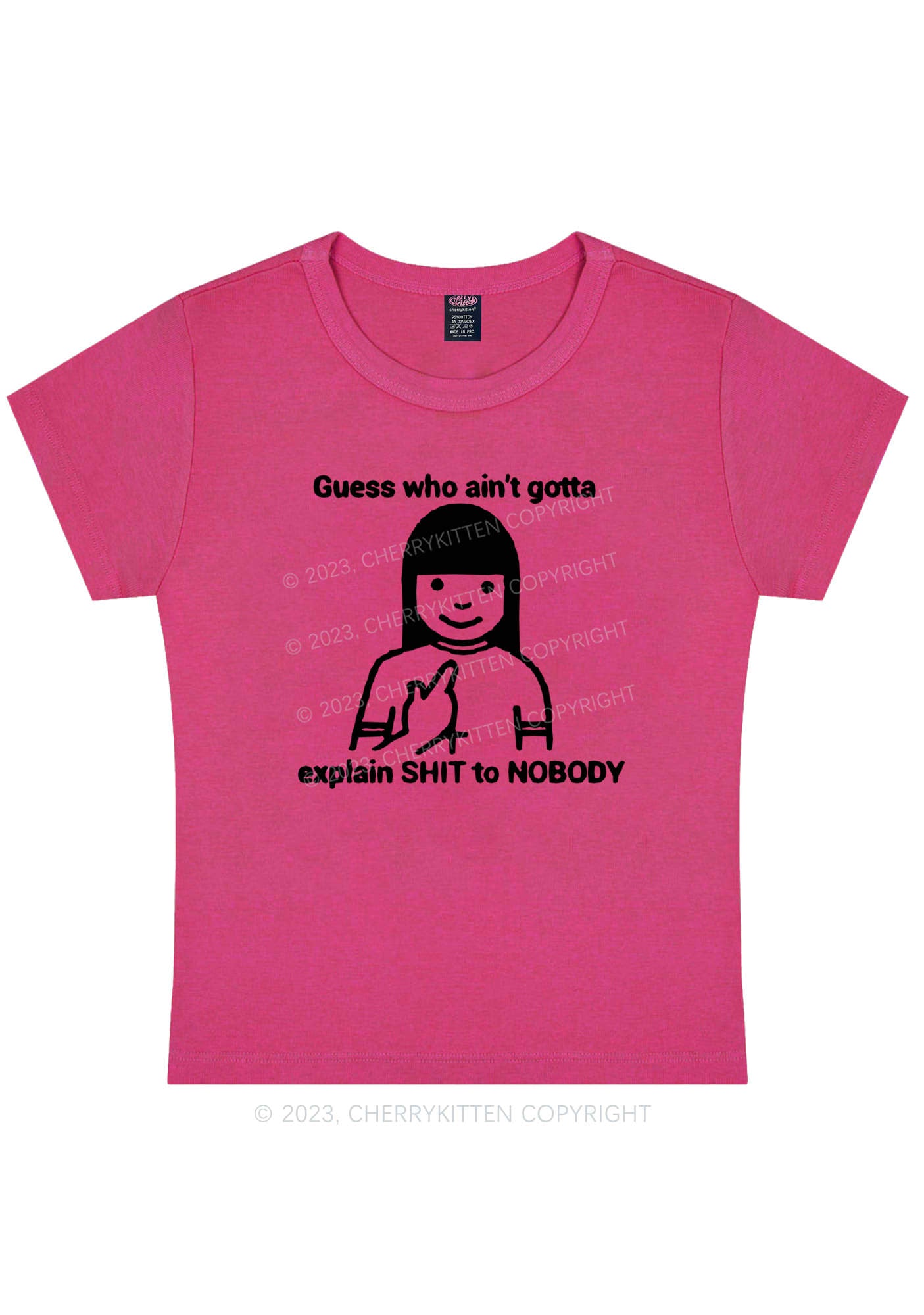 Curvy Who Explain Shxt To Nobody Y2K Baby Tee Cherrykitten