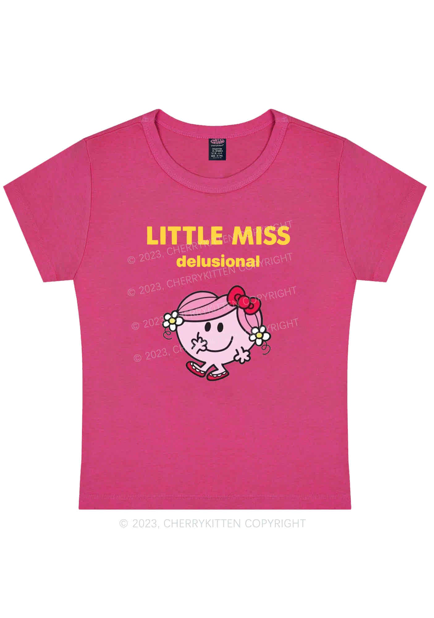 Little Miss Delusional Y2K Baby Tee Cherrykitten