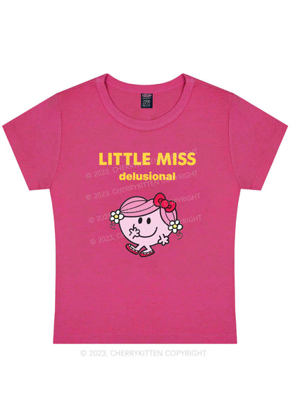 Little Miss Delusional Y2K Baby Tee Cherrykitten