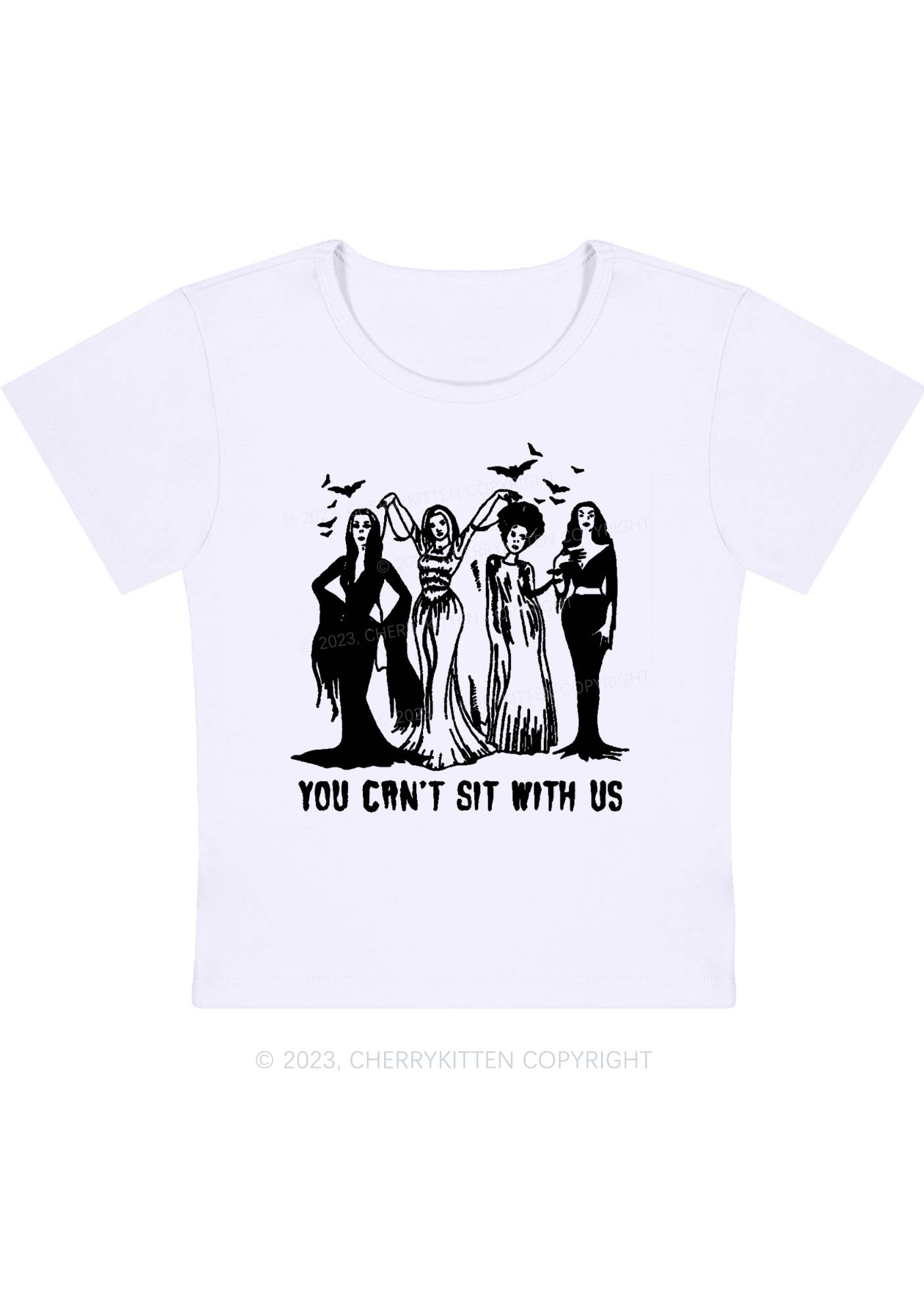 You Can't Sit With Us Halloween Baby Tee Cherrykitten