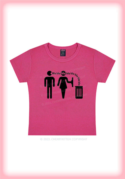 Valentine's Day Bla Bla Bla Bla Y2K Baby Tee Cherrykitten