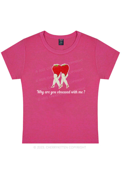 Curvy Why Are You Obsessed With Strawberries Baby Tee Cherrykitten