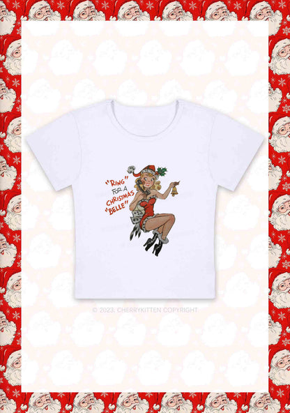 Ring For A Christmas Belle Y2K Baby Tee Cherrykitten