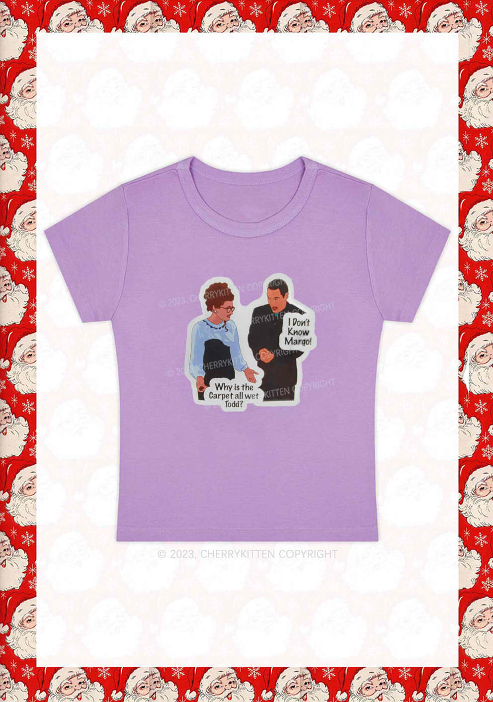 I Don't Know Margo Christmas Y2K Baby Tee Cherrykitten