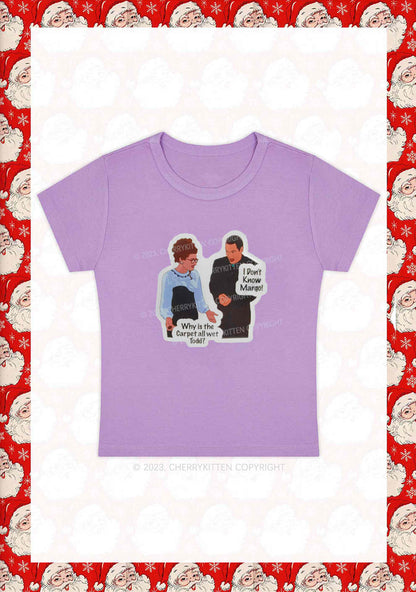 I Don't Know Margo Christmas Y2K Baby Tee Cherrykitten
