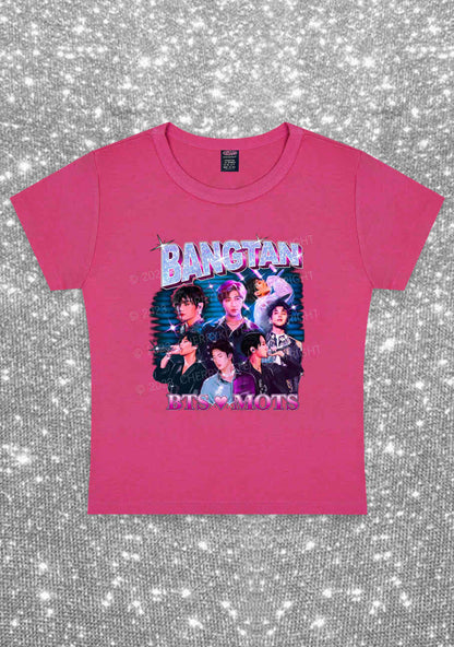 Bangtan Love Mots Kpop Y2K Baby Tee Cherrykitten