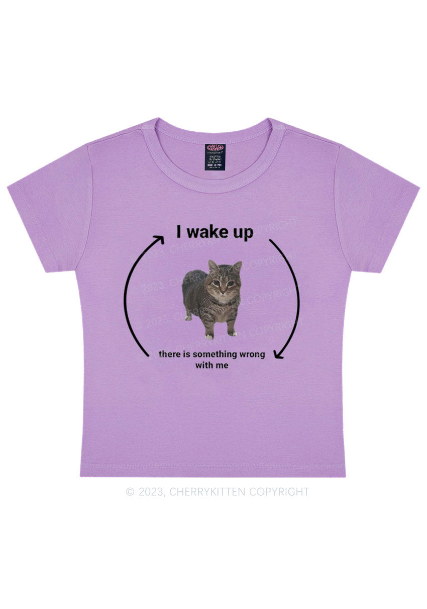 Curvy There Is Something Wrong With Me Y2K Baby Tee Cherrykitten