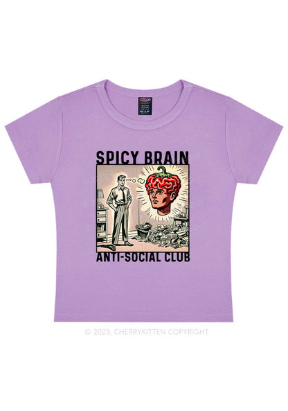 Curvy Spicy Brain Anti-Social Club Y2K Baby Tee Cherrykitten