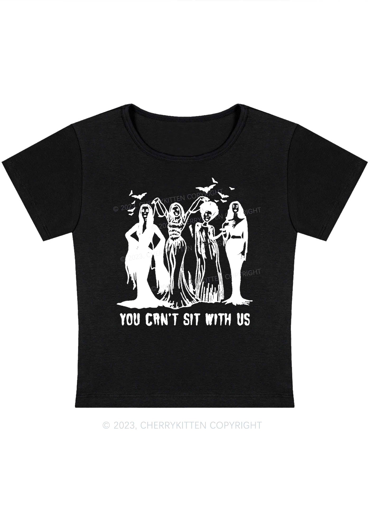 You Can't Sit With Us Halloween Baby Tee Cherrykitten