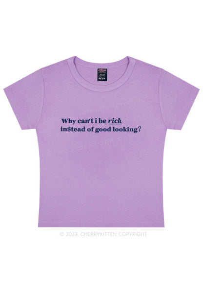 Curvy Why Can't I Be Rich Y2K Baby Tee Cherrykitten