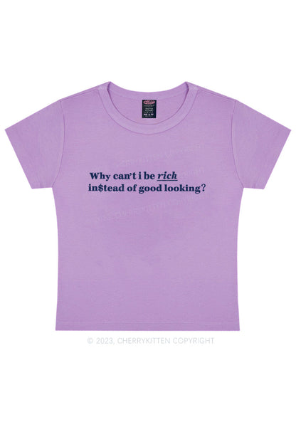 Curvy Why Can't I Be Rich Y2K Baby Tee Cherrykitten