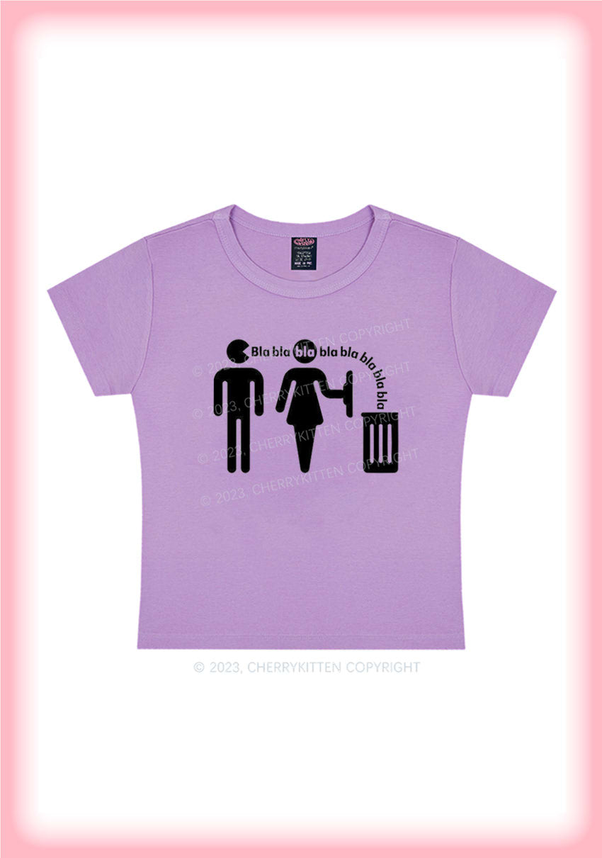 Valentine's Day Bla Bla Bla Bla Y2K Baby Tee Cherrykitten