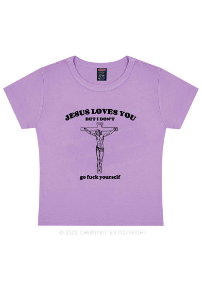 Jesus Loves You Y2K Baby Tee Cherrykitten