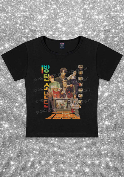 Bangtan Reply 1988 Kpop Y2K Baby Tee Cherrykitten