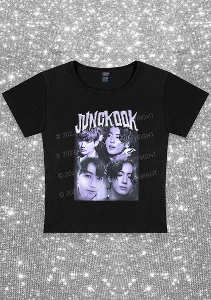 Jungkook Kpop Y2K Baby Tee Cherrykitten