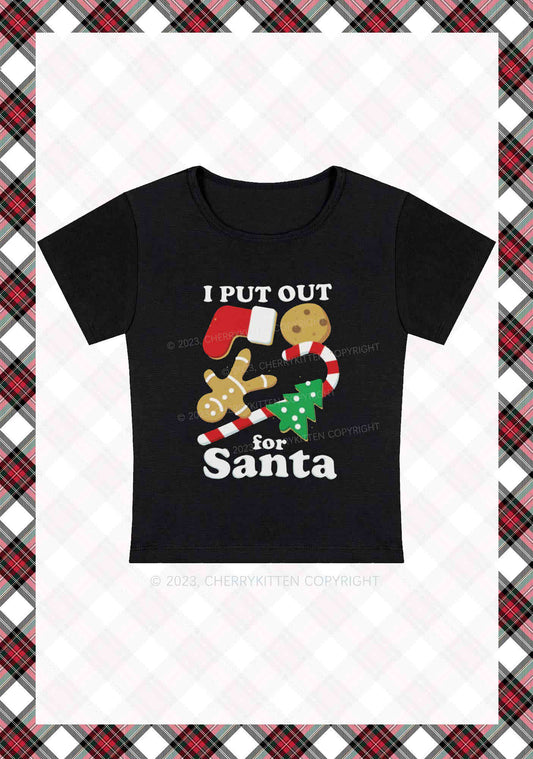 I Put Out For Santa Christmas Baby Tee Cherrykitten