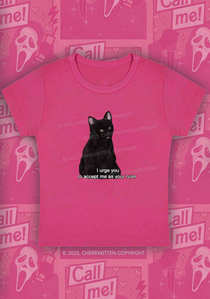 I Urge You To Accept Me As Your Ruler Halloween Y2K Baby Tee Cherrykitten