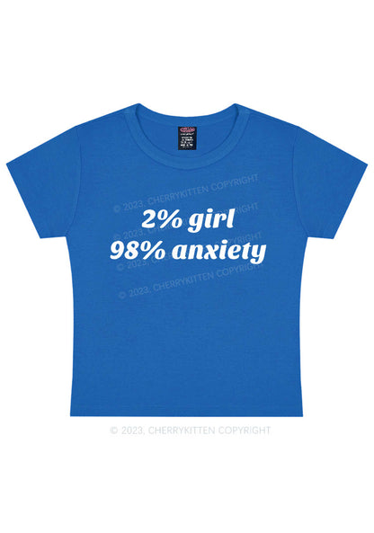 Two Percent Girl Ninety Eight Percent Anxiety Y2K Baby Tee Cherrykitten