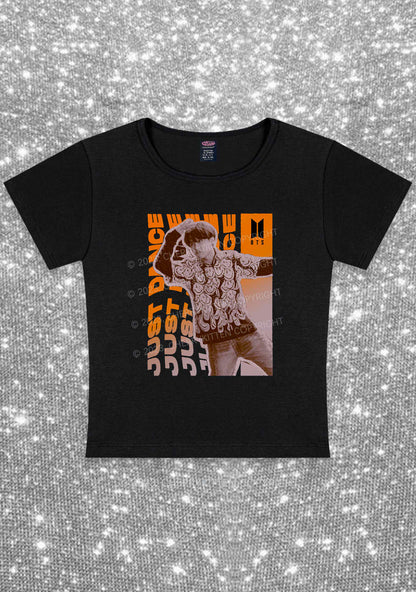 Bangtan Just Dance Kpop Y2K Baby Tee Cherrykitten