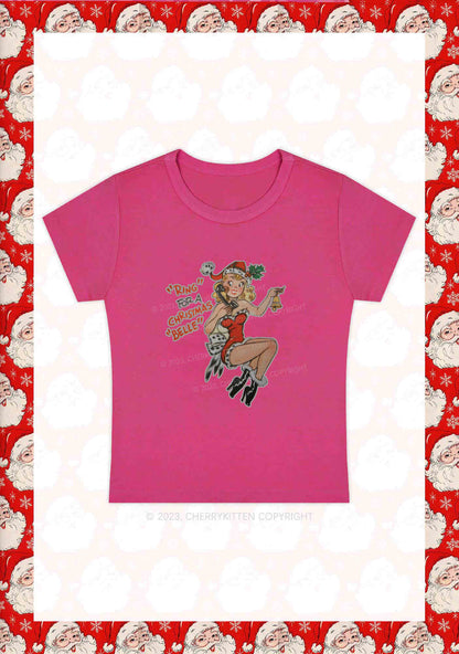 Ring For A Christmas Belle Y2K Baby Tee Cherrykitten