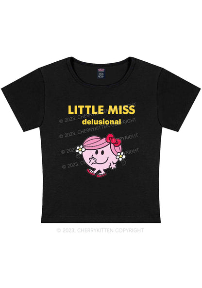 Little Miss Delusional Y2K Baby Tee Cherrykitten