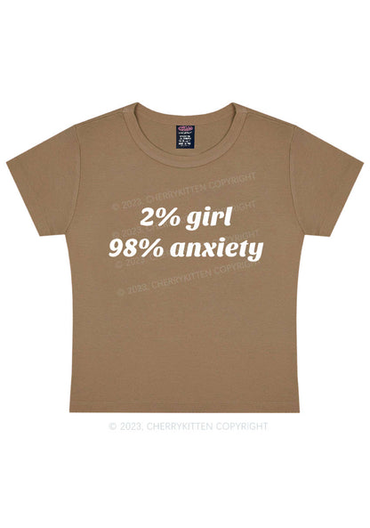 Two Percent Girl Ninety Eight Percent Anxiety Y2K Baby Tee Cherrykitten