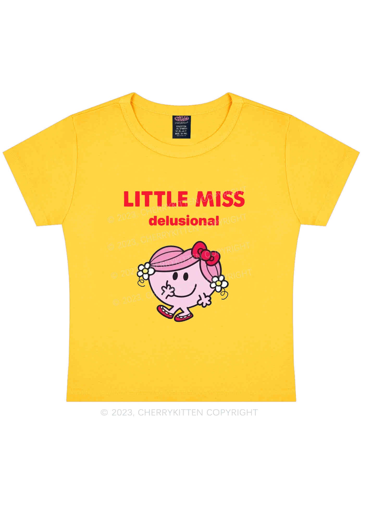 Little Miss Delusional Y2K Baby Tee Cherrykitten