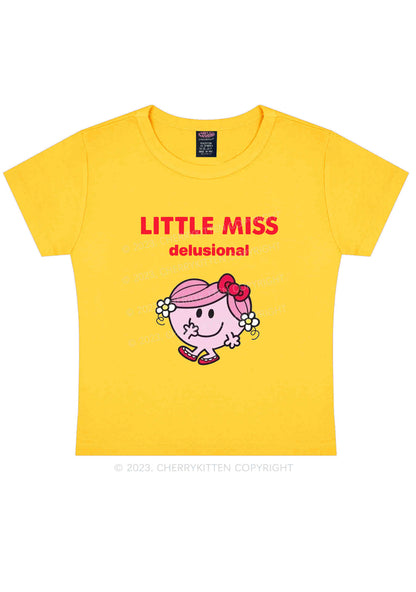 Little Miss Delusional Y2K Baby Tee Cherrykitten
