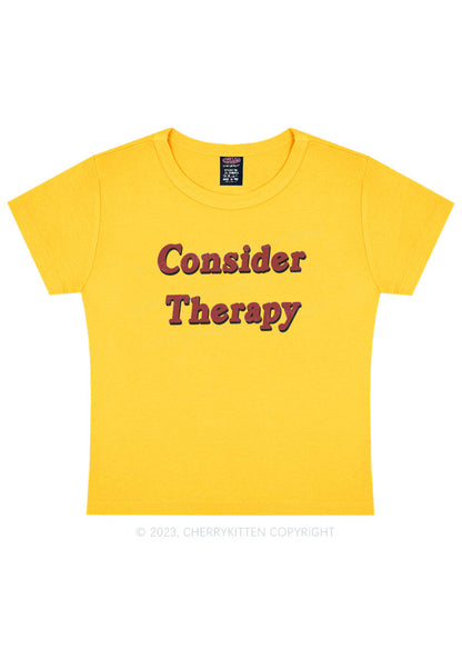 Consider Therapy Y2K Baby Tee Cherrykitten