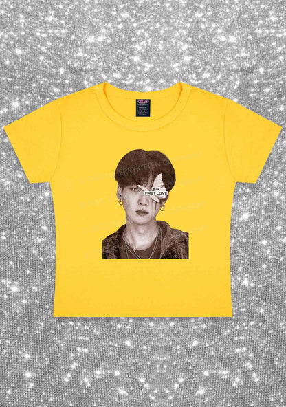 Bangtan First Love Kpop Y2K Baby Tee Cherrykitten