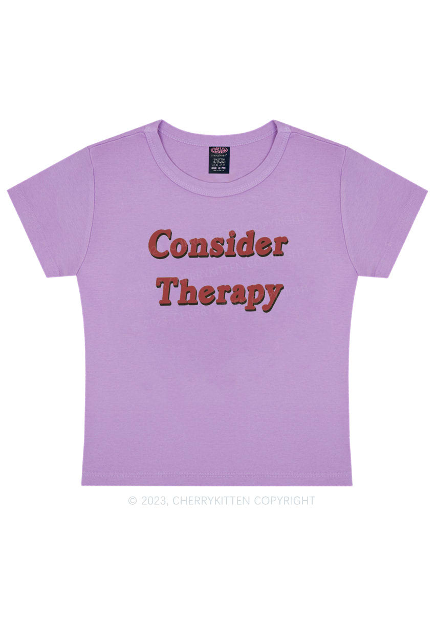 Consider Therapy Y2K Baby Tee Cherrykitten