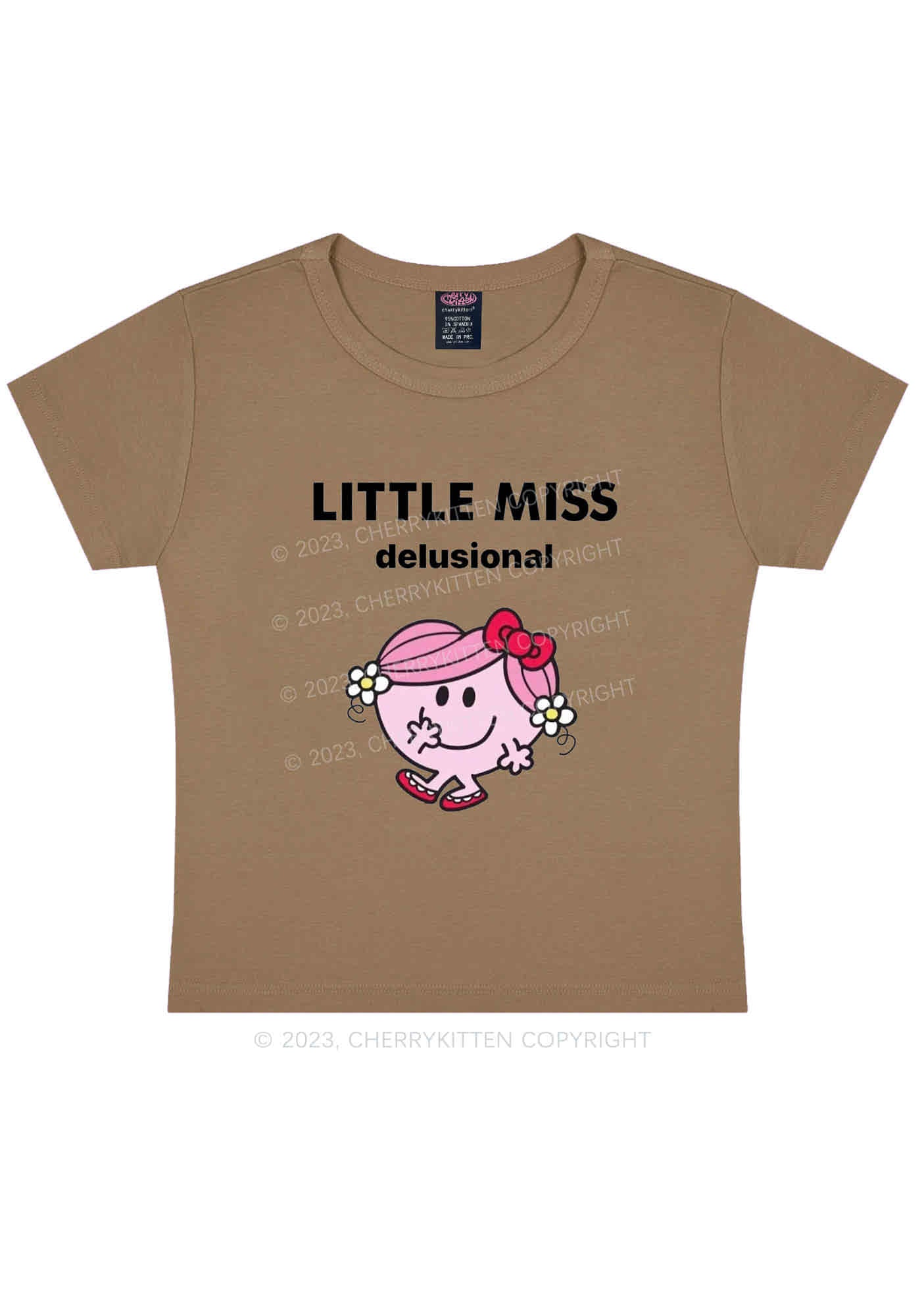 Little Miss Delusional Y2K Baby Tee Cherrykitten