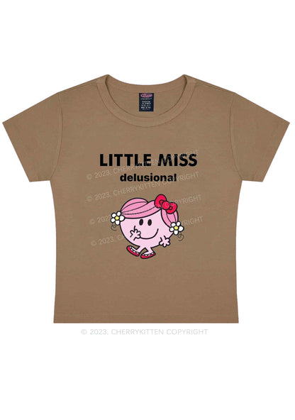Little Miss Delusional Y2K Baby Tee Cherrykitten