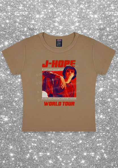 JH World Tour Kpop Y2K Baby Tee Cherrykitten