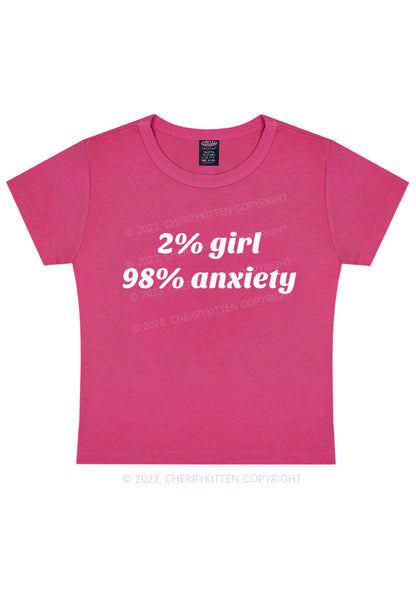 Two Percent Girl Ninety Eight Percent Anxiety Y2K Baby Tee Cherrykitten