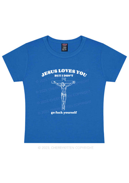 Jesus Loves You Y2K Baby Tee Cherrykitten