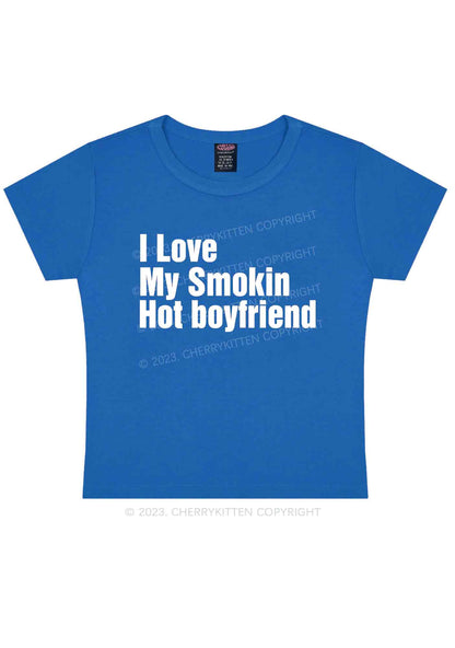 I Love My Smokin Hot Boyfriend Y2K Baby Tee Cherrykitten