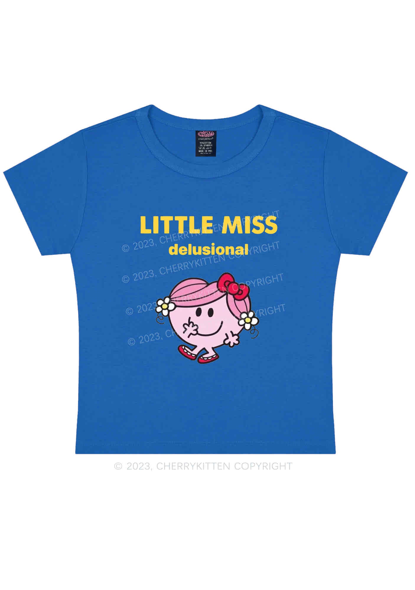 Little Miss Delusional Y2K Baby Tee Cherrykitten