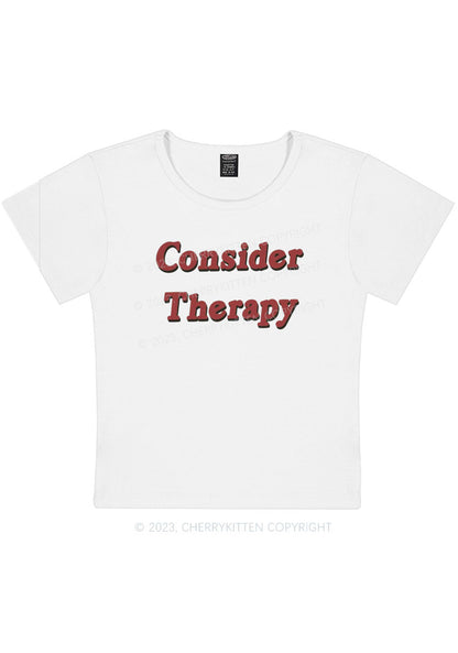 Consider Therapy Y2K Baby Tee Cherrykitten