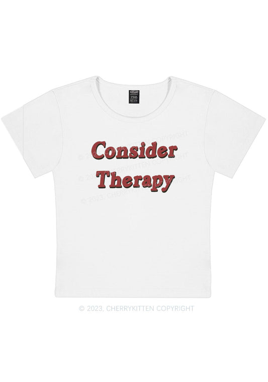 Consider Therapy Y2K Baby Tee Cherrykitten