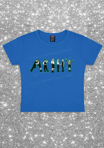 Bangtan Boys Kpop Y2K Baby Tee Cherrykitten