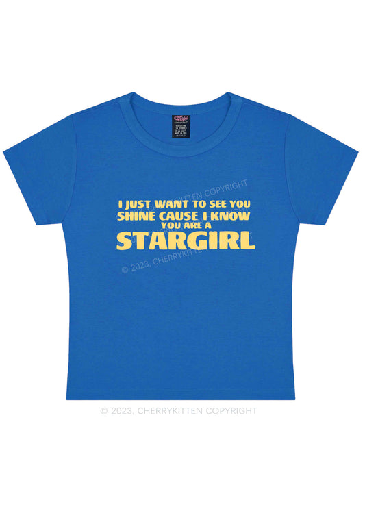 I Know You Are A Stargirl Y2K Baby Tee Cherrykitten
