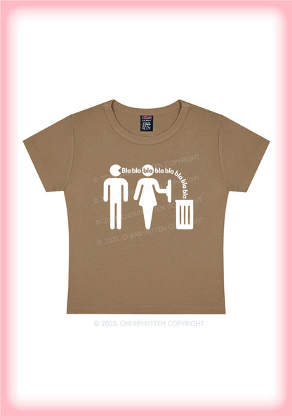 Valentine's Day Bla Bla Bla Bla Y2K Baby Tee Cherrykitten