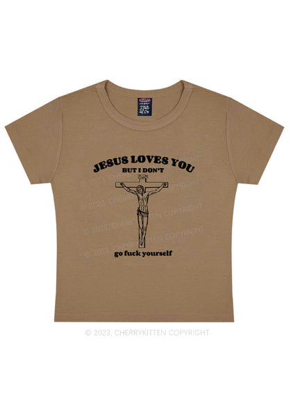 Jesus Loves You Y2K Baby Tee Cherrykitten