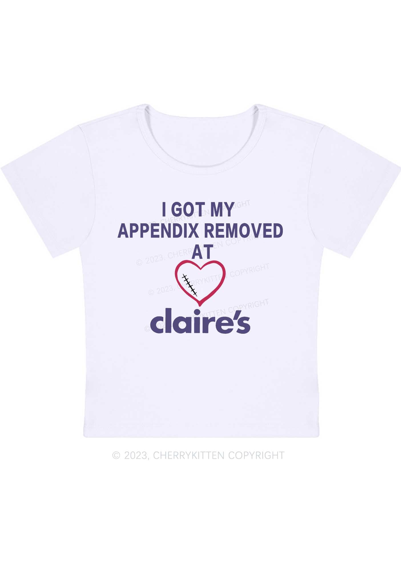 Curvy I Got My Appendix Removed At Claire's Baby Tee Cherrykitten